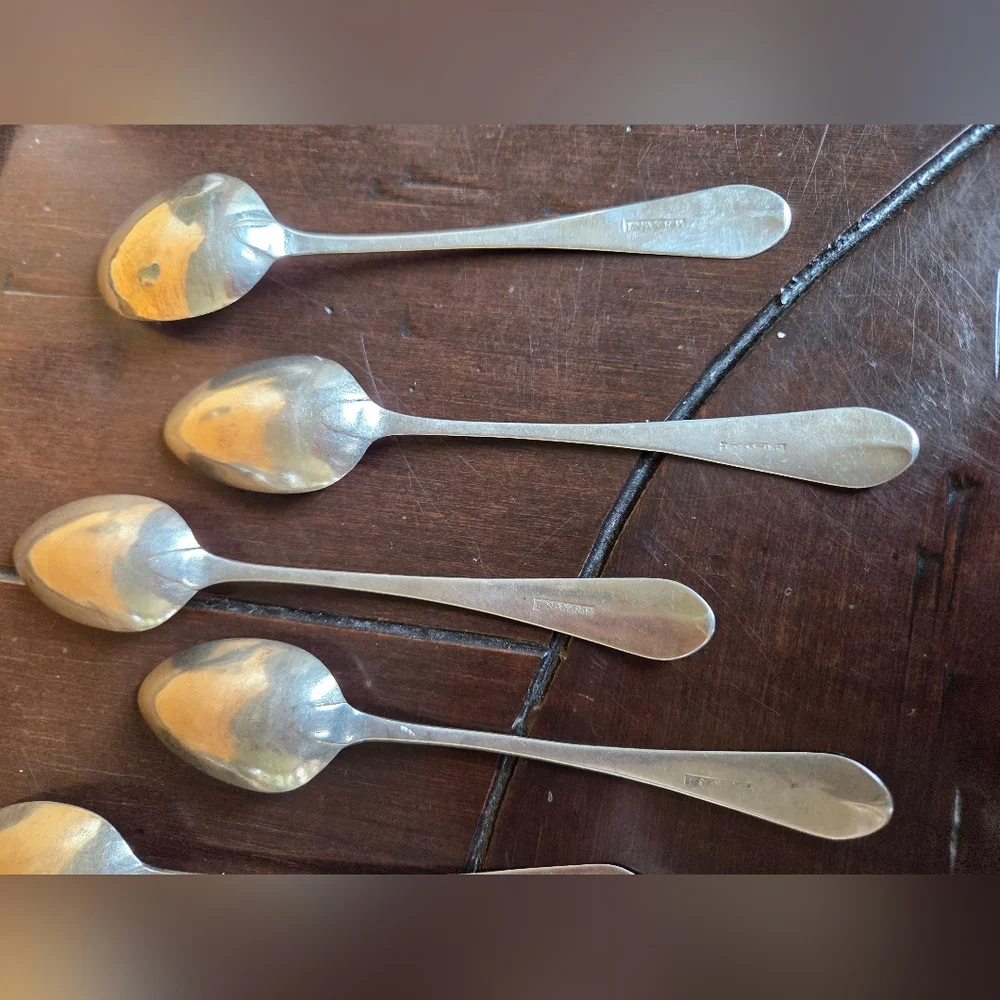 L Sayre Coin Silver Teaspoons (6)